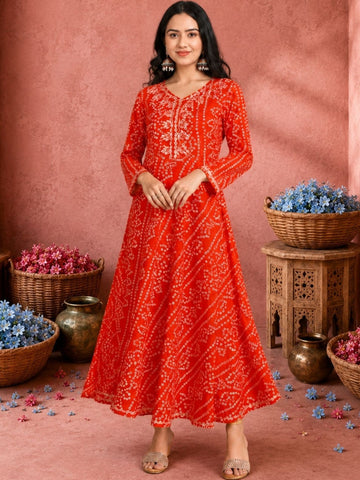 Ethnic Motifs Print A-Line Maxi Dress