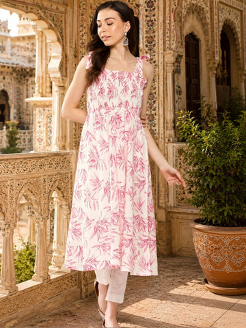 Floral Print A-Line Midi Dress