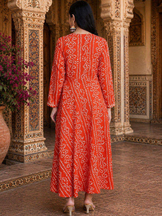 Ethnic Motifs Print A-Line Maxi Dress