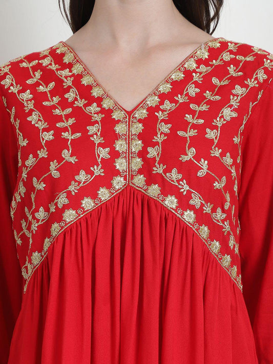 Ethnic Motifs Yoke Design Empire Kurta with Palazzos & Dupatta