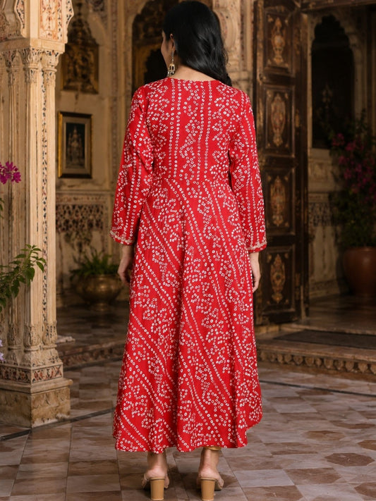 Bohemian Print A-Line Maxi Dress